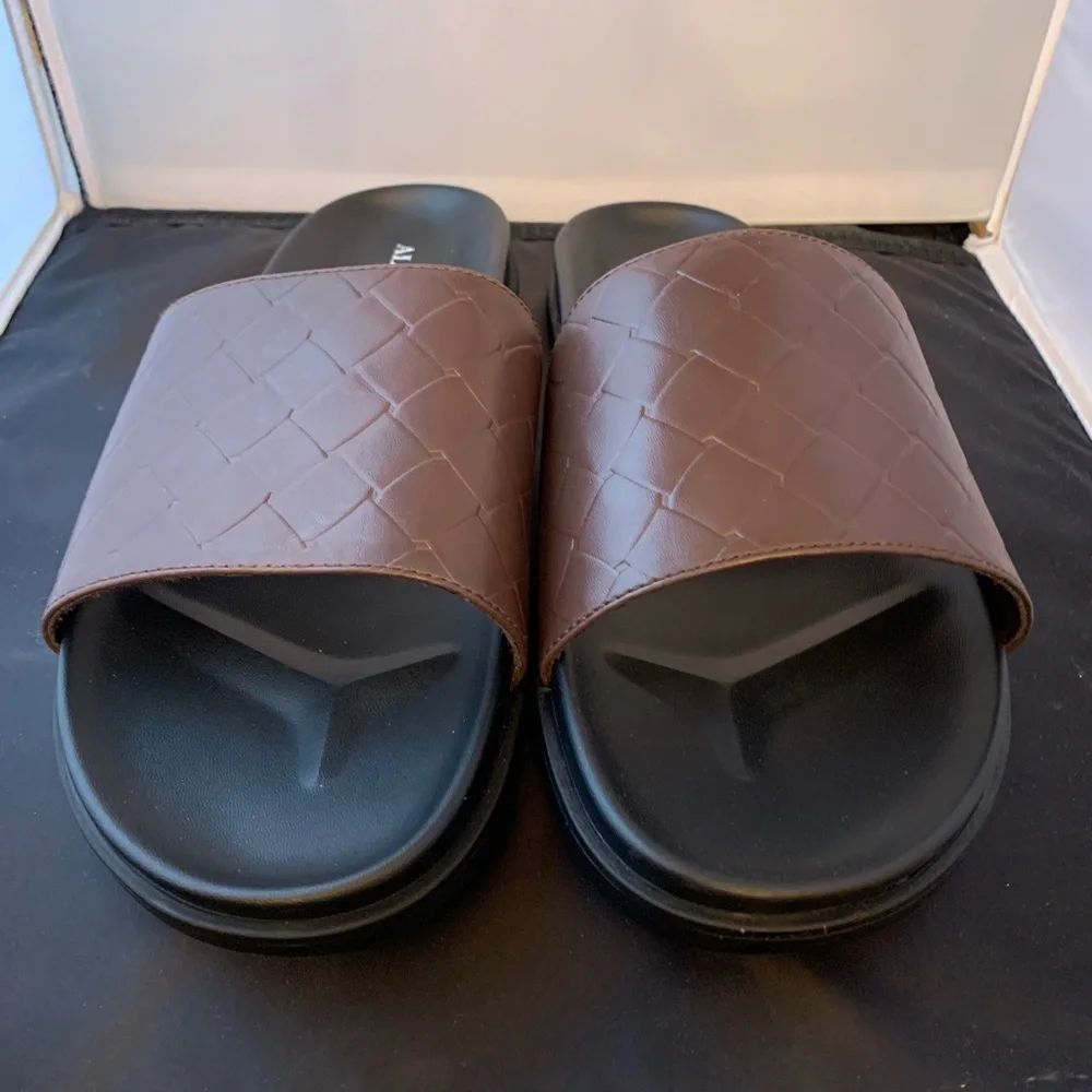 Alfani Atlas‎ Brown Slide Sandals Men’s Size 13 New With Box
